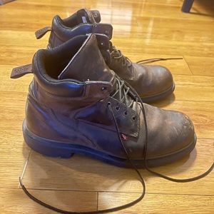 Red Wing brown men work boots